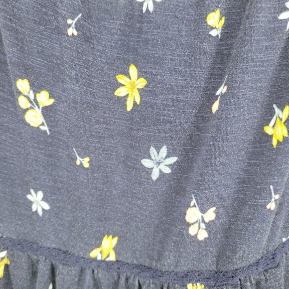 Torrid Womens Navy Ditsy Super Soft Slub Tiered Off the Should Top Size 4X - Picture 9 of 12